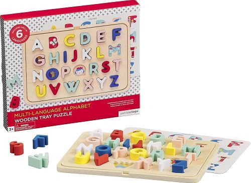 Multi-Language Alphabet Wooden Tray Puzzle