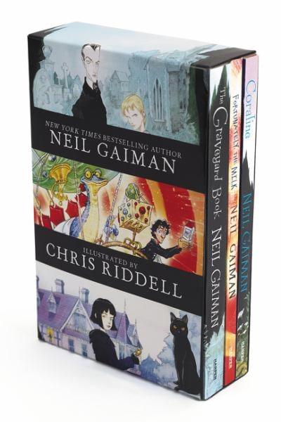 Neil Gaiman/Chris Riddell 3-Book Box Set (Coraline/Fortunately, the Milk/The Graveyard Book)