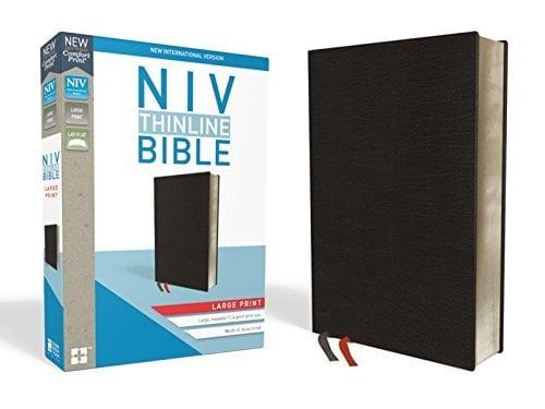 NIV Thinline Bible (Large Print, Black Bonded Leather)