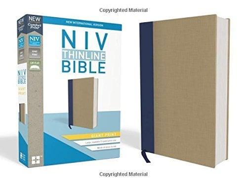 NIV Giant Print Thinline Bible (Blue/Tan Cloth Over Board)