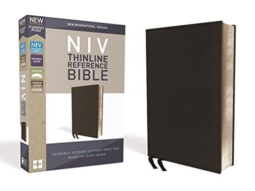 NIV, Thinline Reference Bible (Black Premium Calfskin Leather)