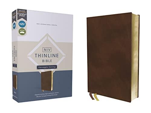 NIV, Thinline Passaggio Setting Bible (Brown, Leathersoft)