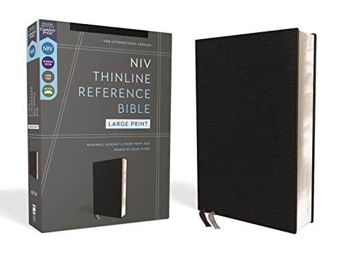 NIV, Large Print Thinline Reference Bible (Black European Bonded Leather)