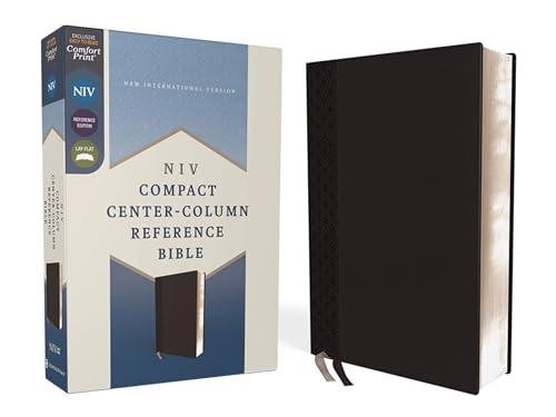 NIV Compact Center-Column Reference Bible (Reference Edition, Black Leathersoft)