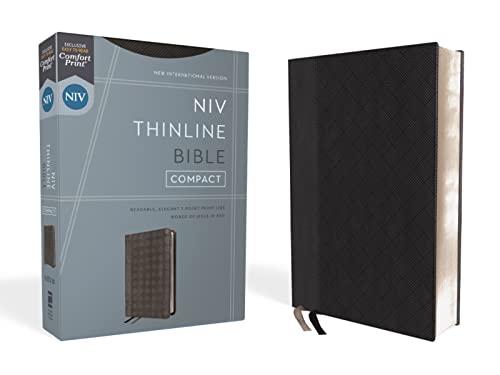 NIV, Compact, Thinline Bible (Black/Gray Leathersoft)