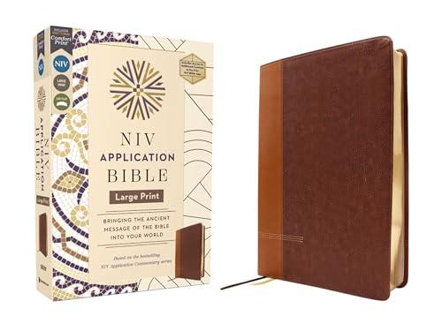 NIV, Large Print  Application Bible (Brown Leathersoft)