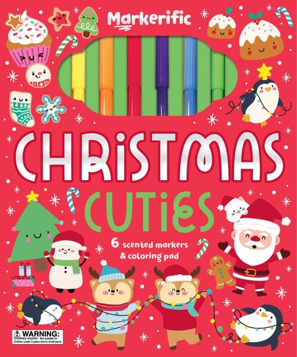 Christmas Cuties: 6 Scented Markers & Coloring Pad (Markerific)