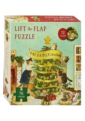Cat Family Christmas Lift-The-Flap 76 Piece Puzzle
