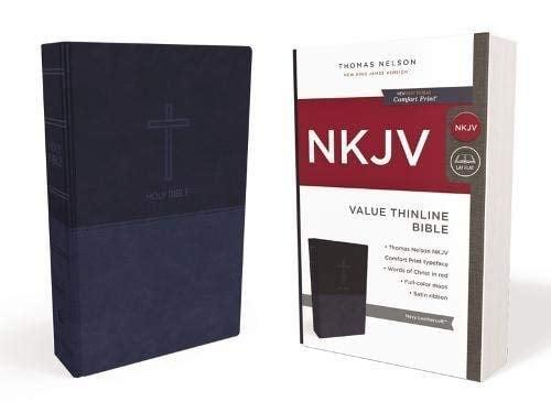 NKJV, Value Thinline Bible (Blue Leathersoft)