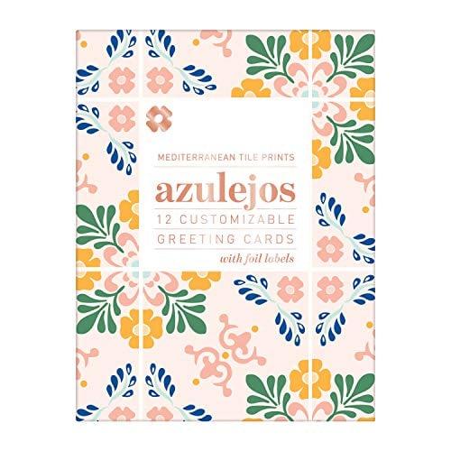 Mediterranean Tile Prints: Azulejos Customizable Greeting Card Set