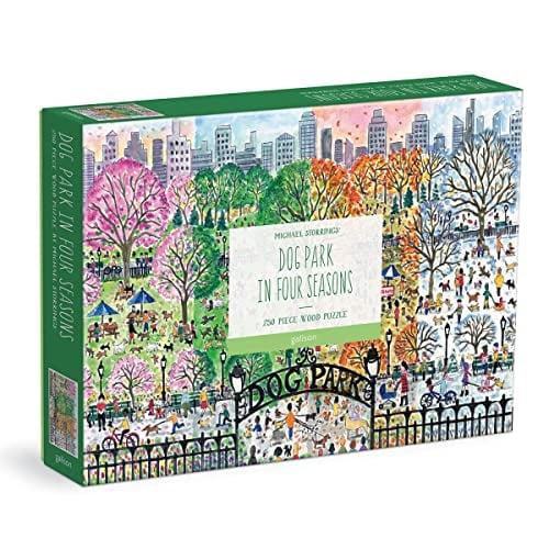 Dog Park in Four Seasons 250 Piece Wood Puzzle