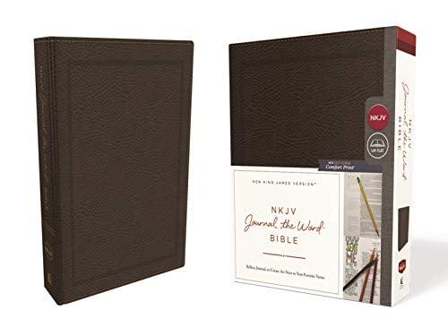 NKJV Journal the Word Bible (8585BR - Brown Bonded Leather)