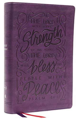 NKJV, Giant Print Center-Column Reference Bible, Verse Art Cover Collection (#2933PUR - Purple Leathersoft)