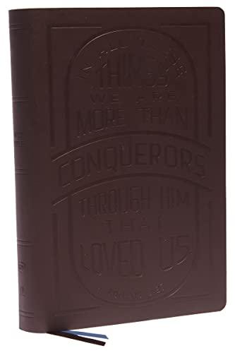 KJV Large Print, Center-Column Reference Bible, Verse Art Cover Collection (#9286BRN - Dark Brown Genuine Leather)