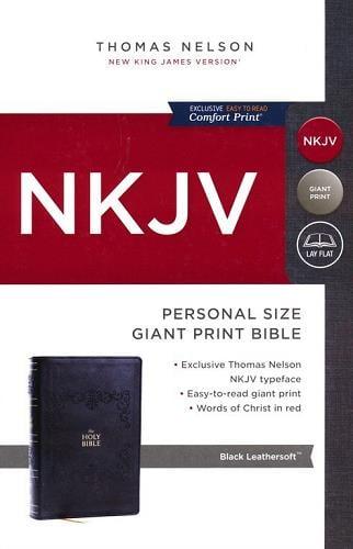 NKJV, Personal Size Giant Print, Black Bible (#8533BK - Black Leathersoft)