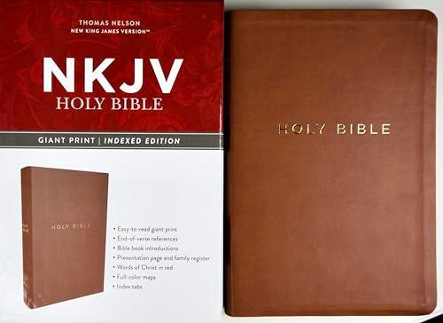 NKJV, Giant Print Reference Bible (Brown Leathersoft, Thumb Index)