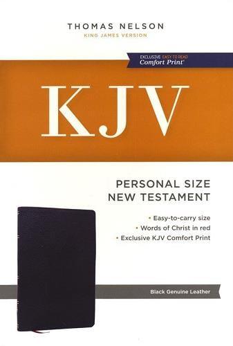 KJV, Personal Size New Testament Bible (#8666BK - Black Genuine Leather)