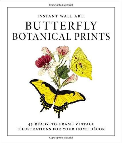 Instant Wall Art; Butterfly Botanical Prints