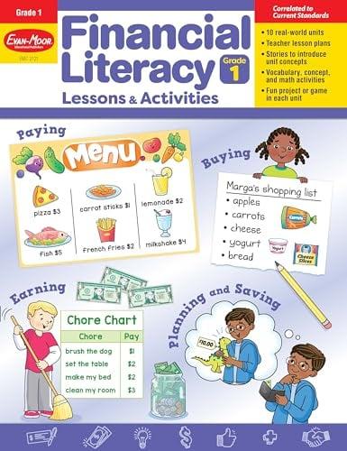 Financial Literacy Lessons & Activities Workbook (Grade 1)