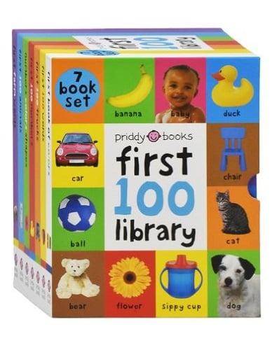 Priddy Books First 100 Library: 7 Book Set (First Book of Colors/Words/Trucks/Numbers/Animals/Farm Words/Numbers Colors Shapes)
