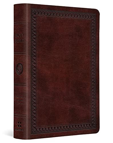 ESV, Large Print Compact Bible (TruTone, Mahogany, Border Design)
