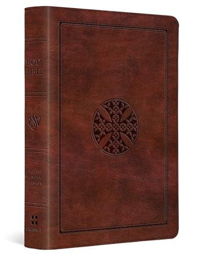 ESV, Large Print Compact Holy Bible (TruTone, Brown, Mosaic Cross Design)
