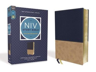 NIV Study Bible, Fully Revised Edition (Navy/Tan Leathersoft)