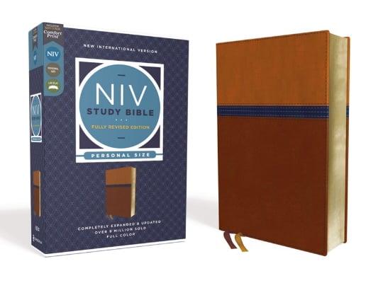 NIV, Personal Size Study Bible (Fully Revised Edition, Brown/Blue Leathersoft)