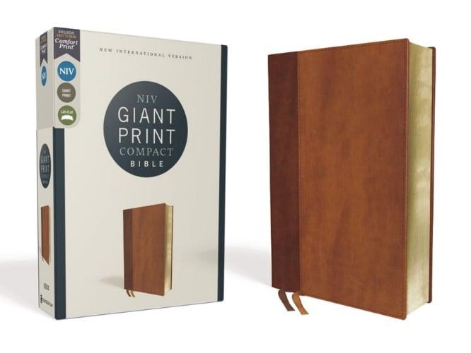NIV, Giant Print Compact Bible (Brown Leathersoft)