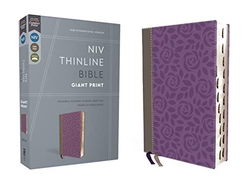 NIV, Giant Print Thinline Bible (Thumb Indexed, Gray/Purple Leathersoft)