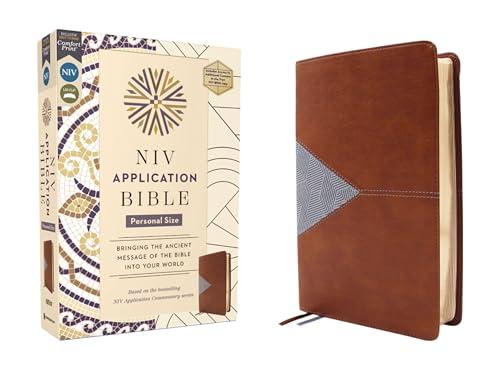 NIV, Personal Size Application Bible (Brown/Slate Blue Leathersoft)
