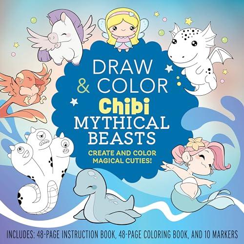 Draw and Color Chibi Mythical Beasts Kit: Create and Color Magical Cuties!