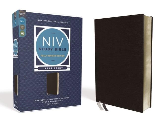 NIV, Large Comfort Print, Study Bible (Fully Revised, Black, Bonded Leather)