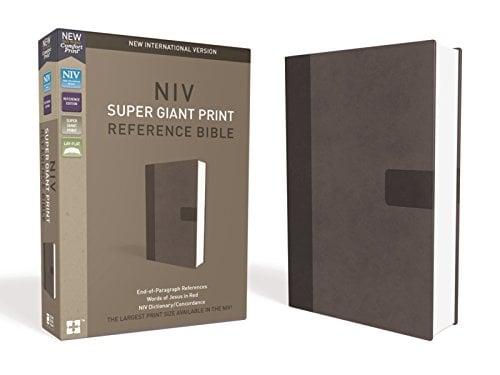 NIV, Super Giant Print, Reference Bible (Charcoal Leathersoft)