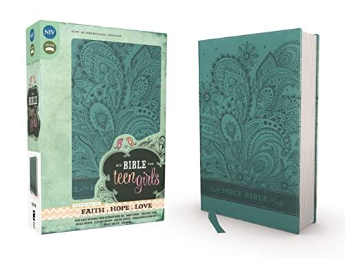 NIV, Bible for Teen Girls: Faith, Hope, Love (Caribbean Blue Italian Duo-Tone)