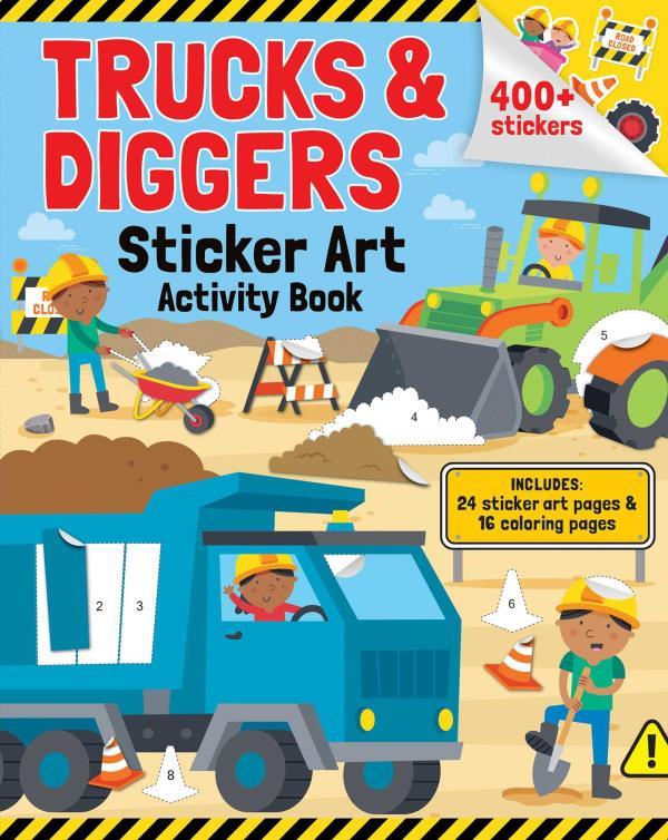 Trucks & Diggers Sticker Art Activity Book