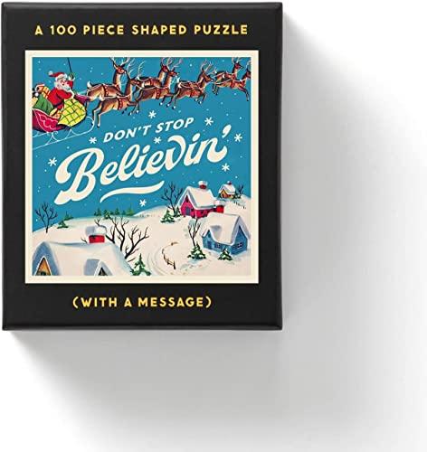 Don't Stop Believin: A 100 Piece Shaped Jigsaw Puzzle (With A Message)