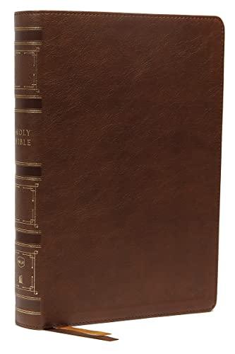 NKJV, Single-Column Wide-Margin Reference Bible (Thumb Indexed, #8043BRN - Brown Leathersoft)