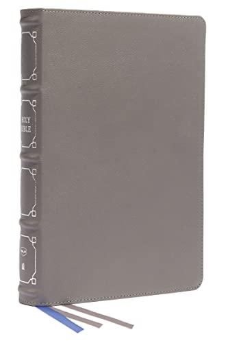 NKJV, Verse-by-Verse, Center-Column Reference Bible (Thumb-Indexed, 6866GY - Gray, Genuine Leather)