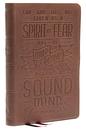 NKJV, Personal Size Reference Bible, Verse Art Cover Collection (#6936BRN - Dark Brown Rough-Cut Genuine Leather)