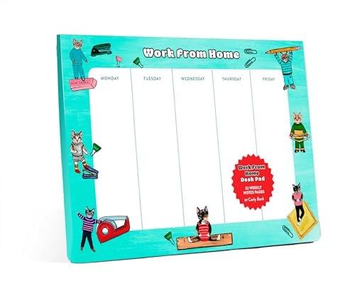 Work From Home Desk Pad: Cat Notepad & To Do List Pad, 52 Sheets