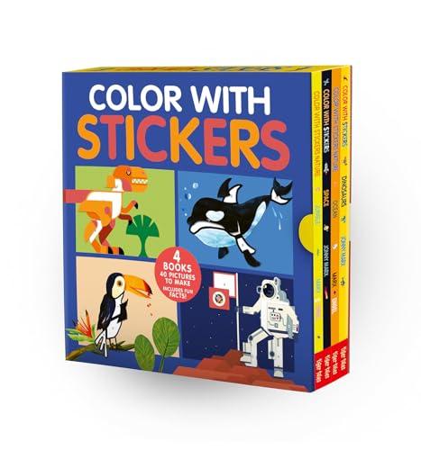 Color With Stickers 4-Book Boxed Set (Dinosaurs/Space/Jungle/Ocean)