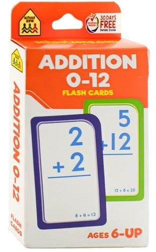 Addition 0-12 Flash Cards