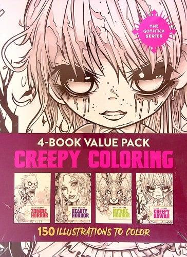 The Gothika Series Creepy Coloring 4-Book Value Pack (Zombie Horror/Beauty Horror/Mythic Horror/Creepy Kawaii)