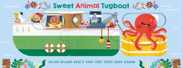 Sweet Animal Tugboat 3-Piece Jigsaw Puzzle (Animal Train)