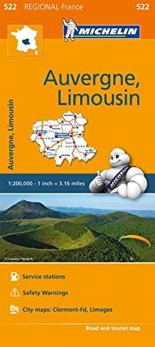 Auvergne, Limousin Road and Tourist Map (522 Regional France)