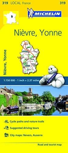 Nièvre, Yonne Road and Tourist Map (319 Local France)