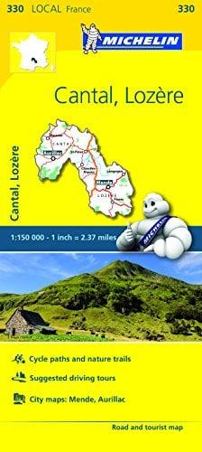Cantal, Lozère Road and Tourist Map (330 Local France)