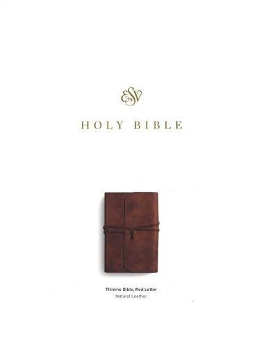 ESV, Thinline Bible (Brown Natural Leather, Flap With Strap)